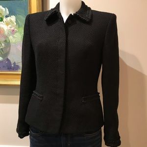 Ann Taylor Black Textured Blazer
